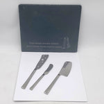 Engraved-Slate 9.75"x11.75"Cheese Board & 3 Straight Handle SS Cheese Knives