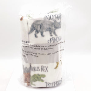 Pre-Cut Anti-Pill Plush Fleece-Midweight/Soft Hand- 2 Yards, 58" Wide- Dino & Words Pattern