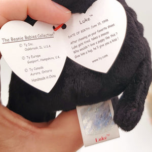 1998 Beanie Babies 2 Pack- Scat the Cat, Butch the White Bull Terrier, Tiny the Chihuahua and Luke the Black Labrador