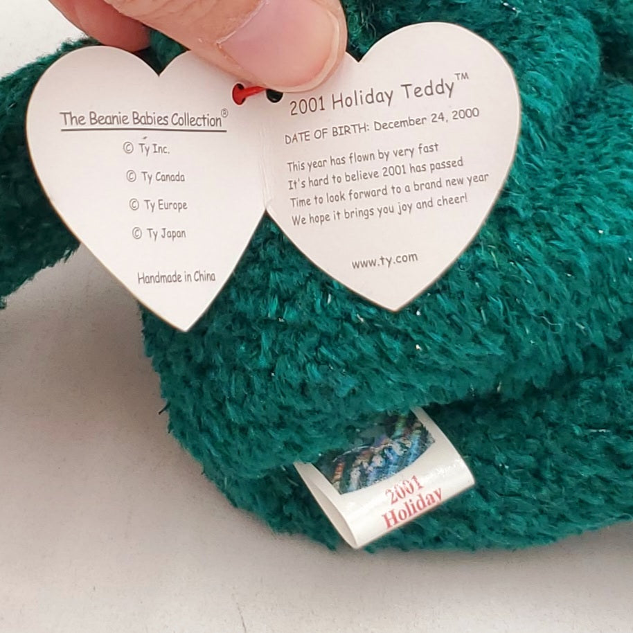 2001 Beanie Babies 3 Pack- Holiday Teddy Bear, Addison the Baseball Bear and Celebrate the Bear (15 Years)