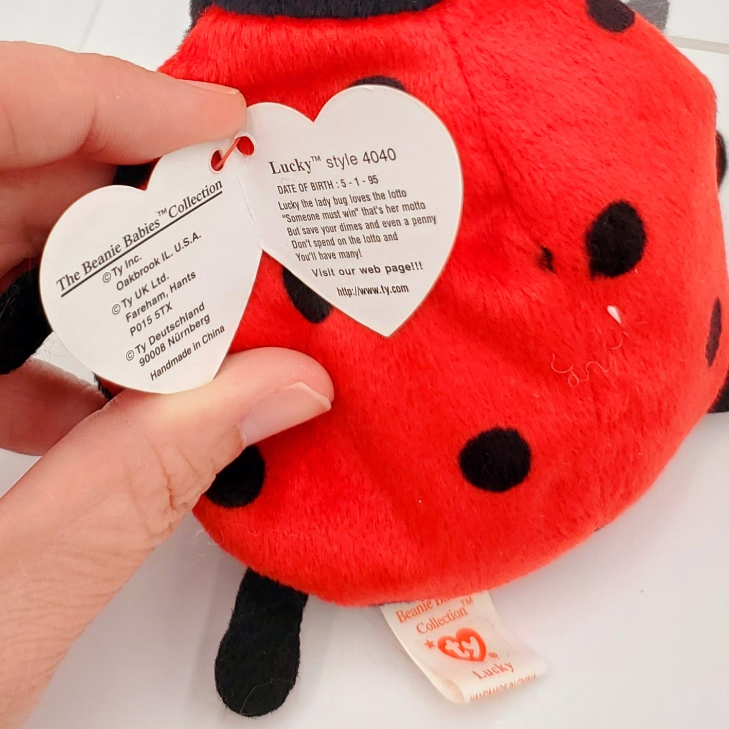 1995 Beanie Babies 2 Pack-Lucky the Ladybug and Spooky the Ghost