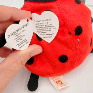 1995 Beanie Babies 2 Pack-Lucky the Ladybug and Spooky the Ghost