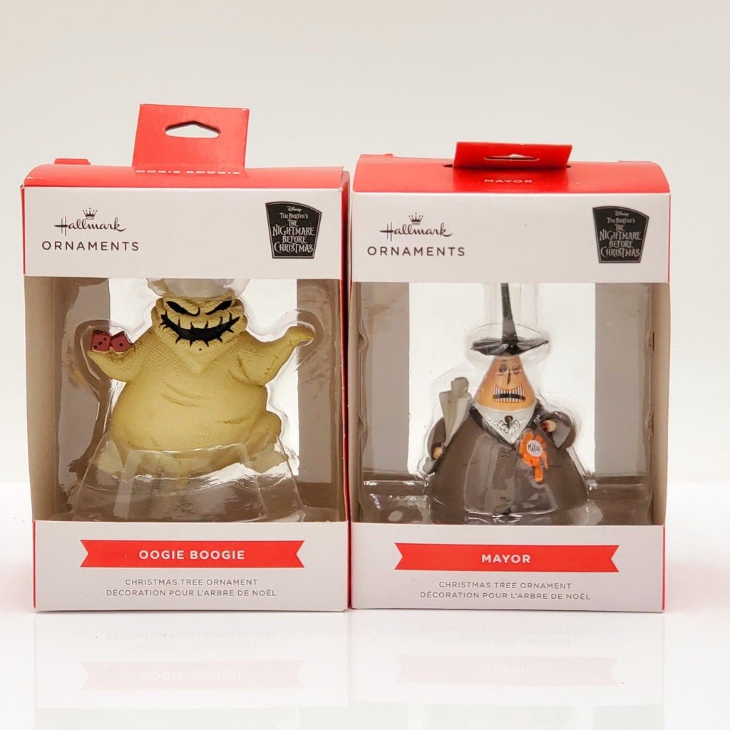 Pack of 2 Hallmark Ornaments Oogie Boogie and Mayor
