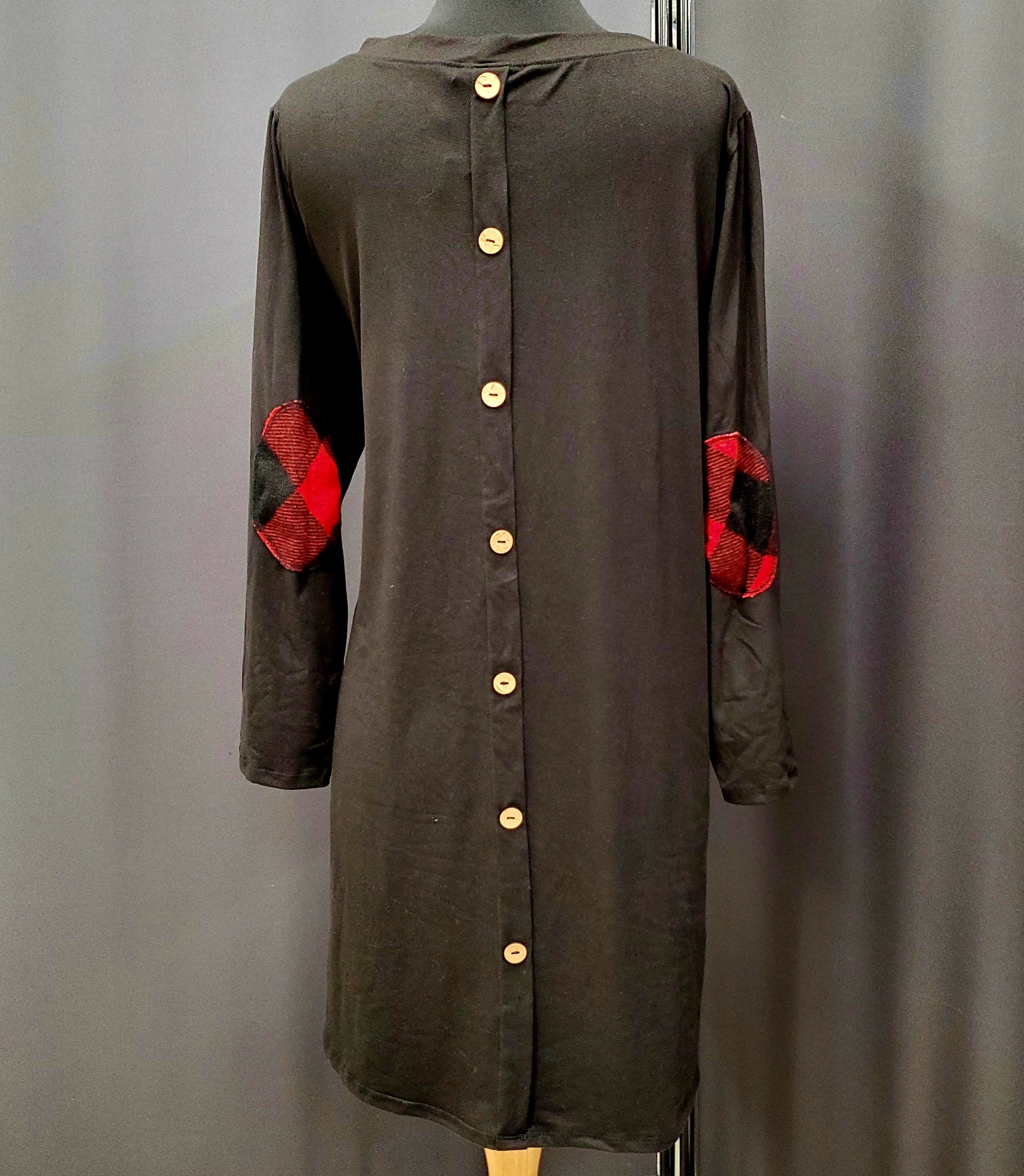 Plus Size Buffalo Red/Black Plaid Dress-(has buttons going down the back) Size-1X