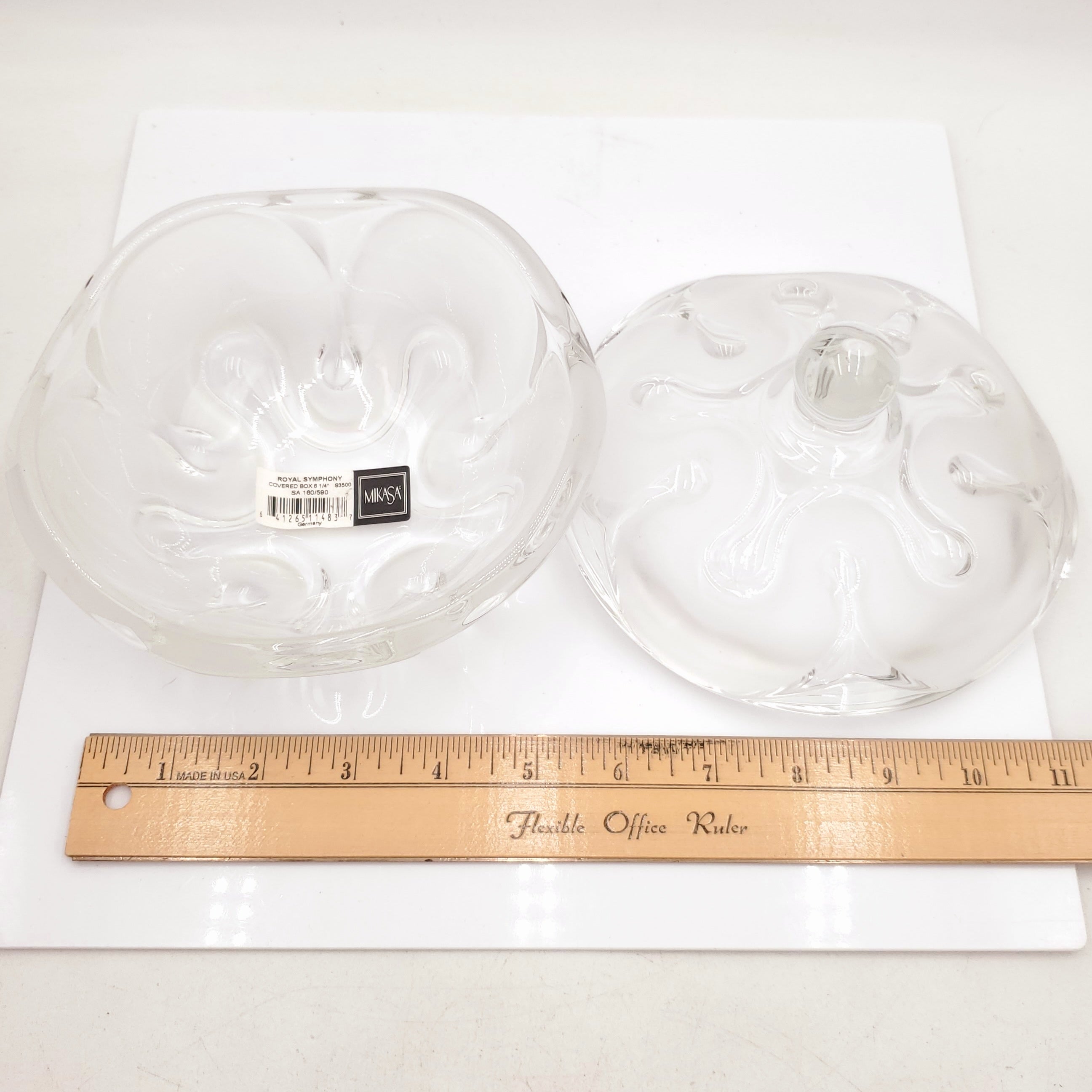 MIKASA Royal Symphony Frosted Glass Covered Bowl Dish Made in Germany