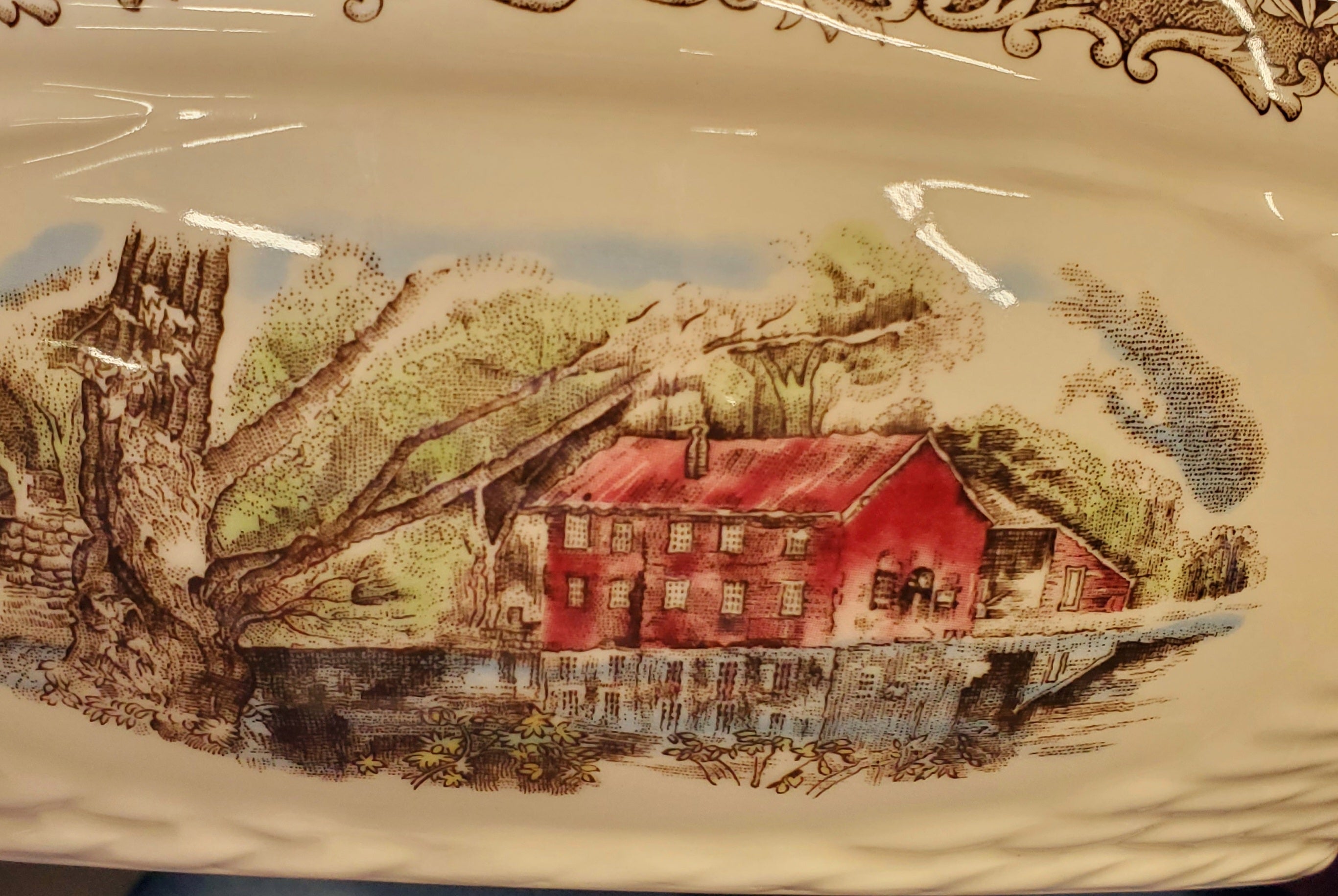 Limited Edition Johnson Brothers Friendly Village 50th Anniversary 11" Handled Basket