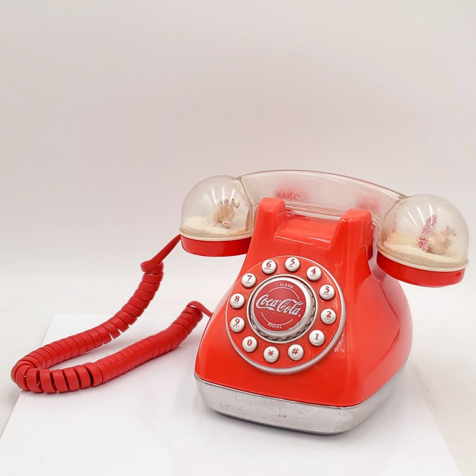 Vintage-Style Coca-Cola Snow Dome Telephone