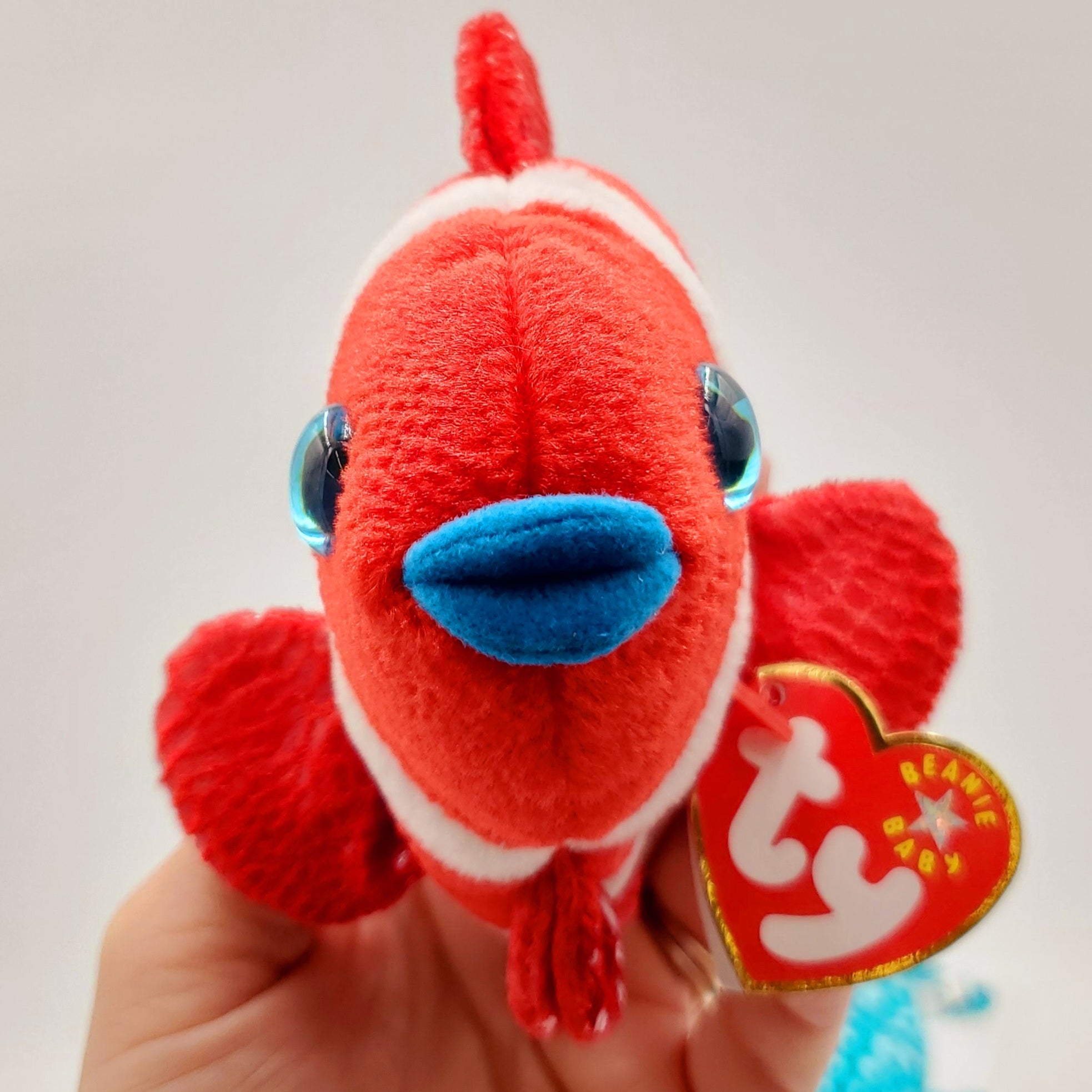2000 Beanie Babies 2 Pack- Jester the Clownfish and Poseidon the Whale Shark