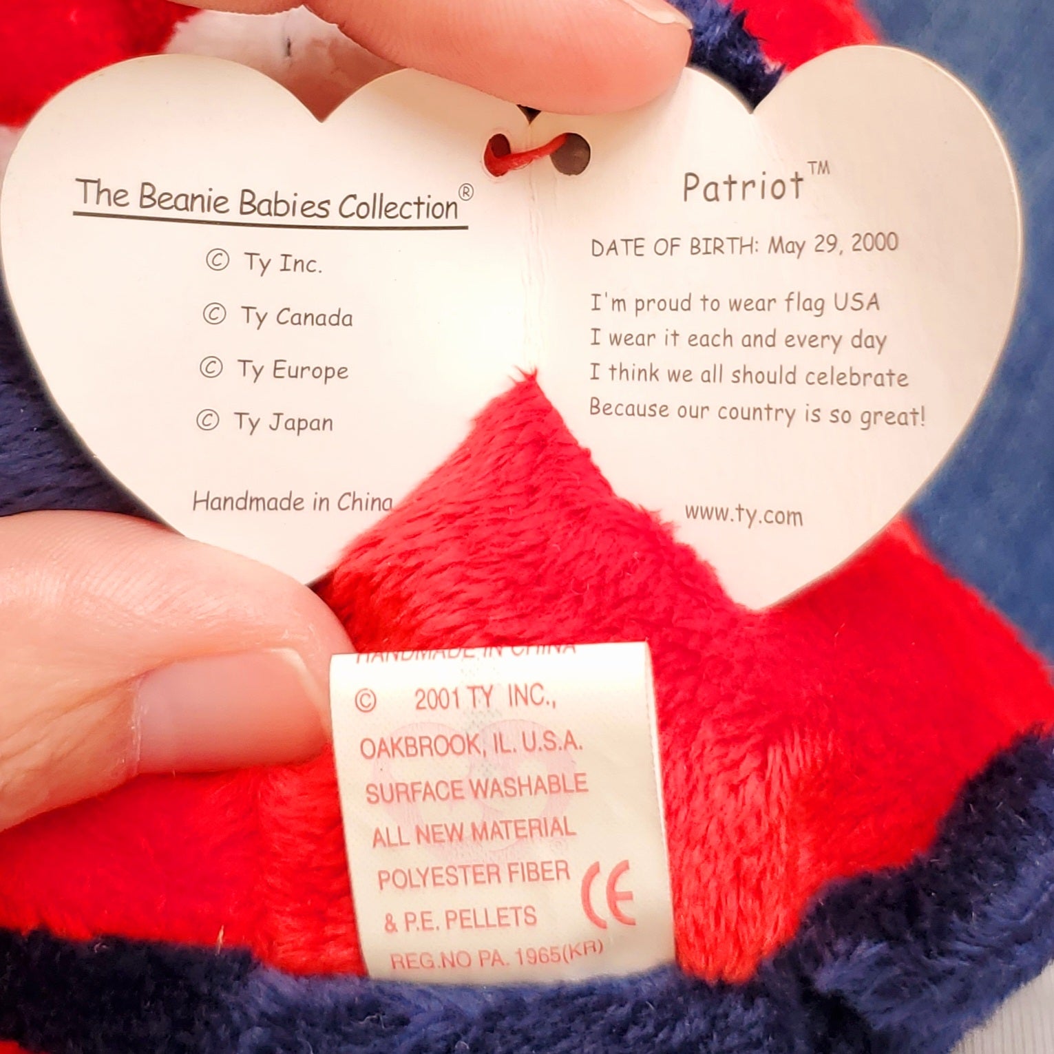2000 Beanie Babies 2 Pack- Cheery the Sunshine Bear and Patriot the Bear