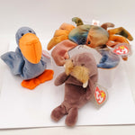 1996 Beanie Babies 3 Pack-Scoop the Pelican, Jolly the Walrus and Claude the Crab