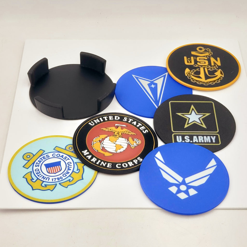 Military Insignia Coasters Set -3D Printed