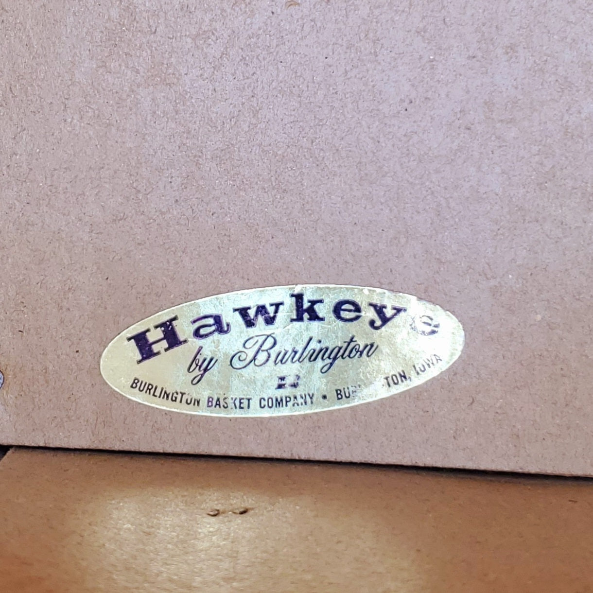 Vintage Burlington HAWKEYE Picnic Basket Green Brown Weave Metal Handles, Hinge Lid with Removable Tray