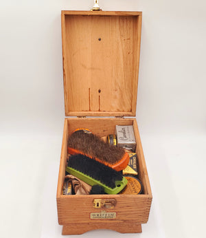 Vintage Griffin Shinemaster Shoe Shine Box with Supplies!