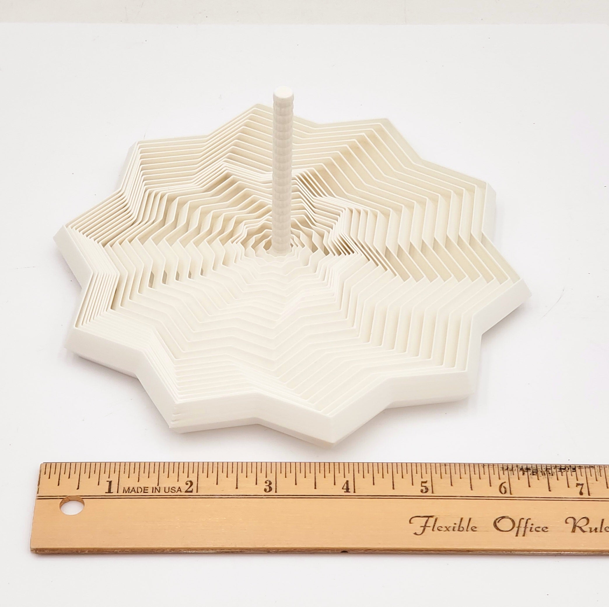 Large White Star Fidget Toy with Stick 3D Printed