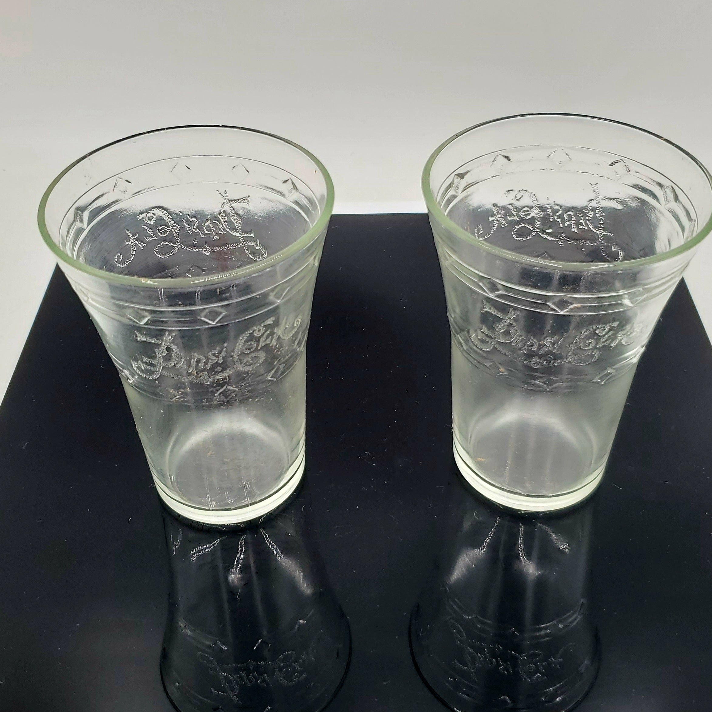 Vintage 1973 Pepsi Cola Etched Logo Glasses 6 pack