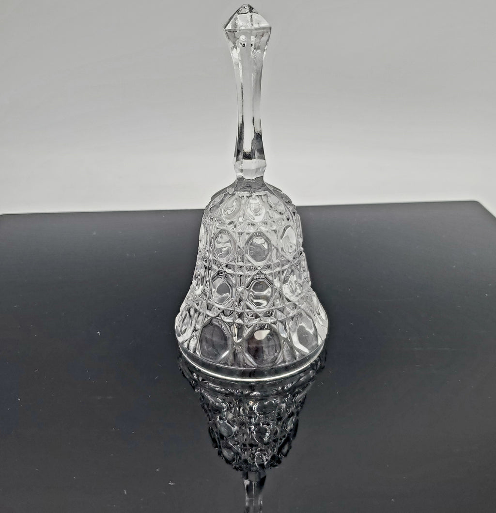 Vintage Clear 5" Crystal Dinner Bell with Glass Bead Clapper