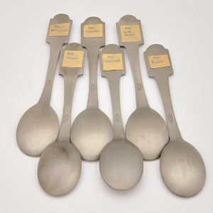 The Craftsmen of America Spoon Collection-Issued in limited edition by The Franklin Mint in 1977-Pewter Spoons- Come with Display Shelf