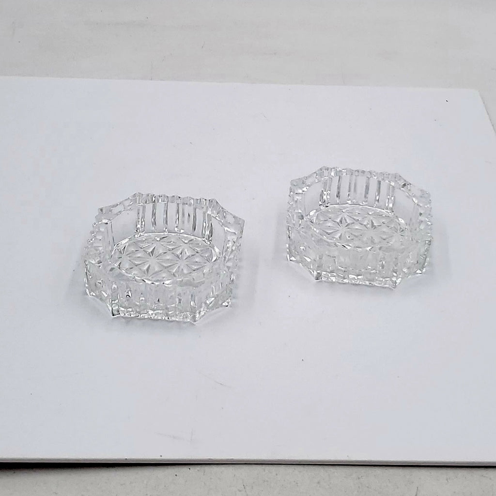 Crystal Lead Glass Trinket Dish Set of 2