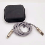 Apple USB-C to Lightning Charging Cable-4ft-Grey-Comes with Black Carrying Case