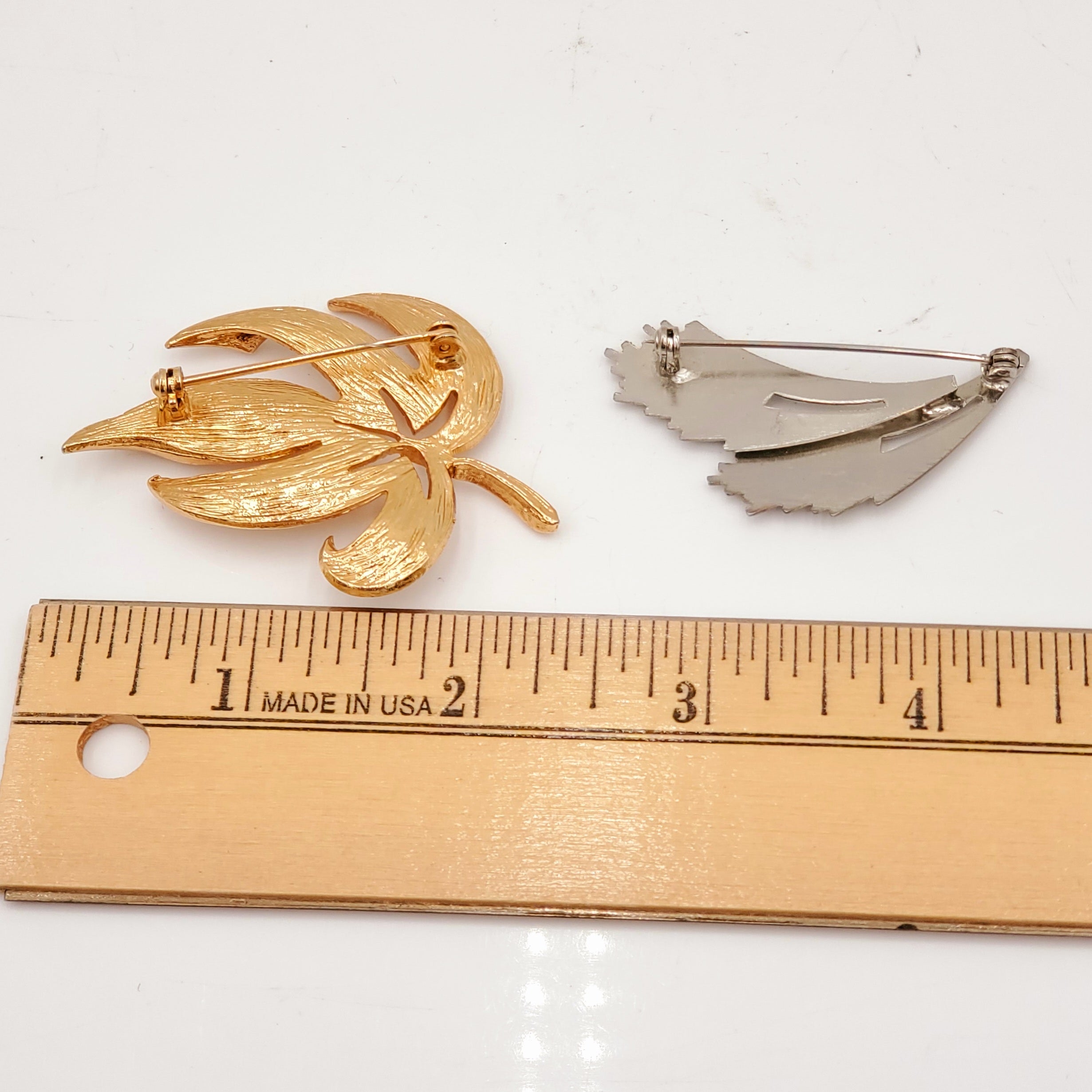2 Piece Gold and Silver Brooch Set