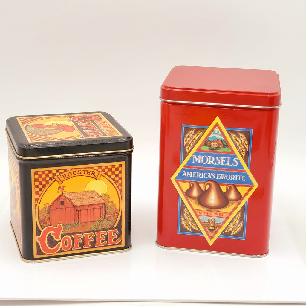 2 Piece Rooster Coffee and Nestle Toll House Tin Set