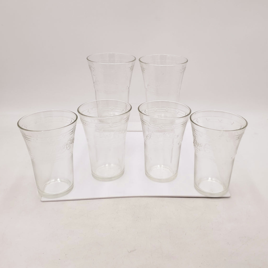 Vintage 1973 Pepsi Cola Etched Logo Glasses 6 pack