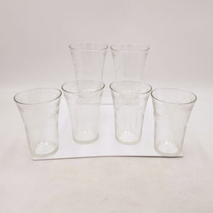 Vintage 1973 Pepsi Cola Etched Logo Glasses 6 pack