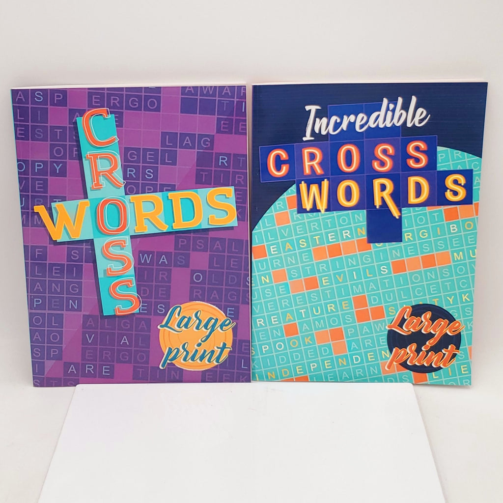 Crossword Puzzle Book (Large Print) (Teal/Purple Cover)