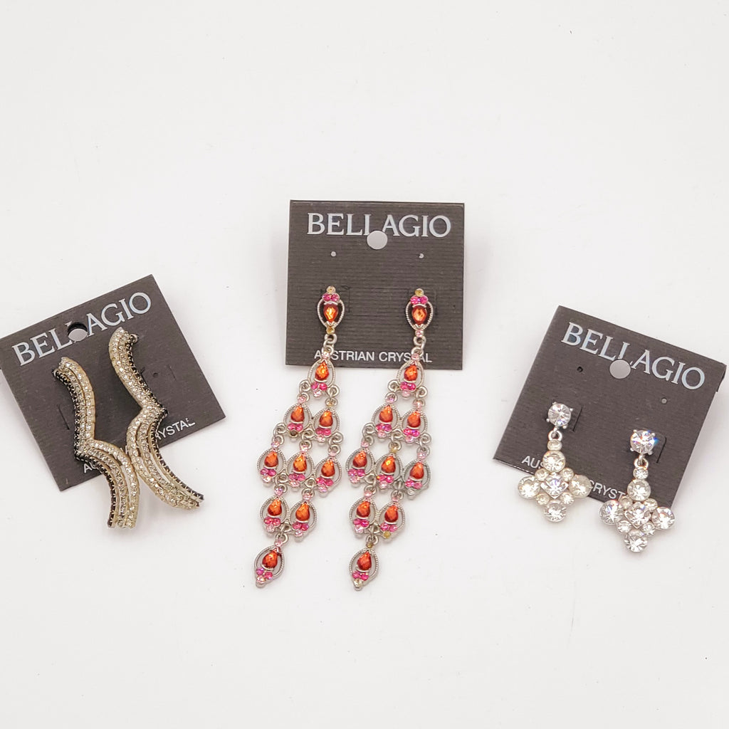 Vintage Bellagio Austrian Crystal Earrings Lot 6