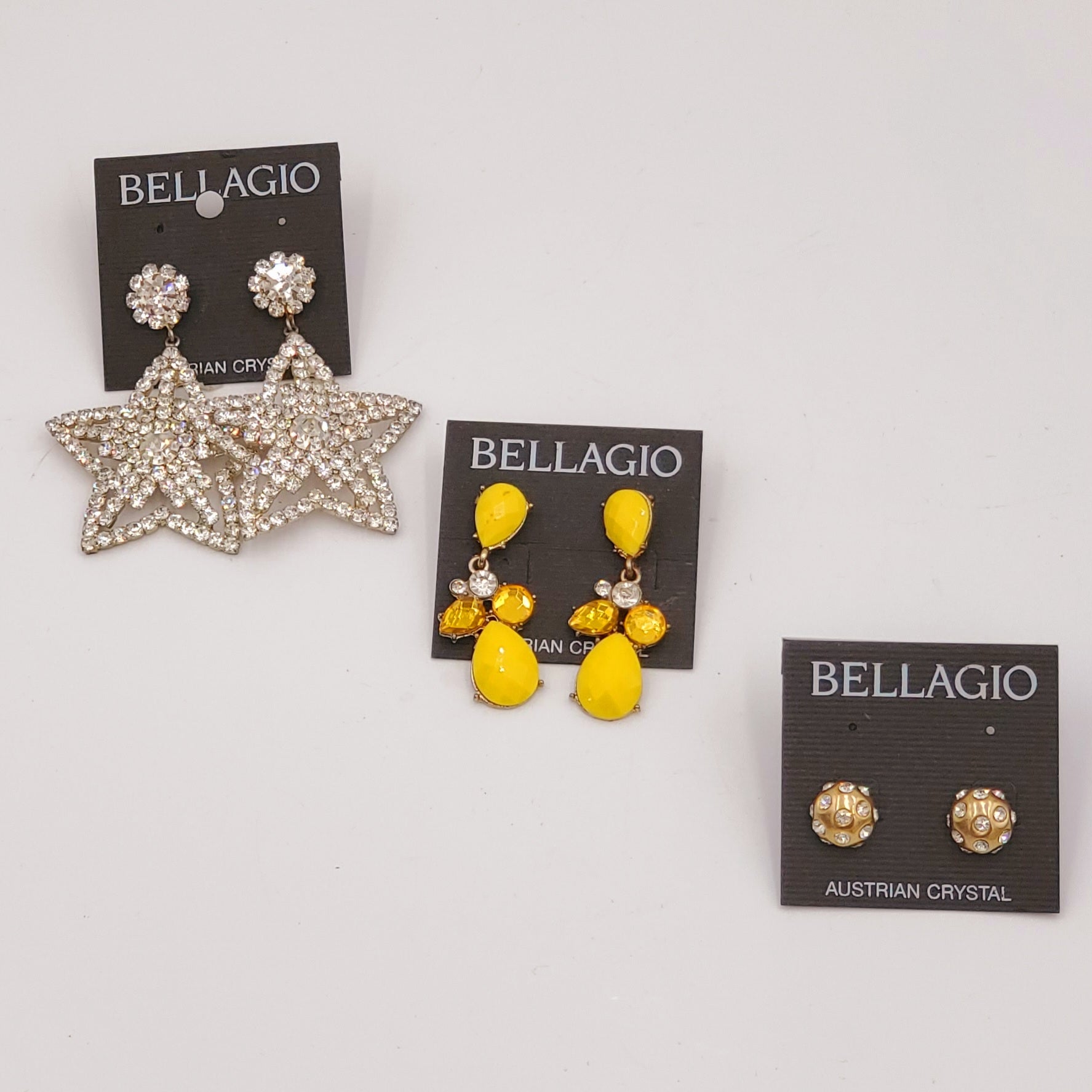 Vintage Bellagio Austrian Crystal Earrings Lot 2