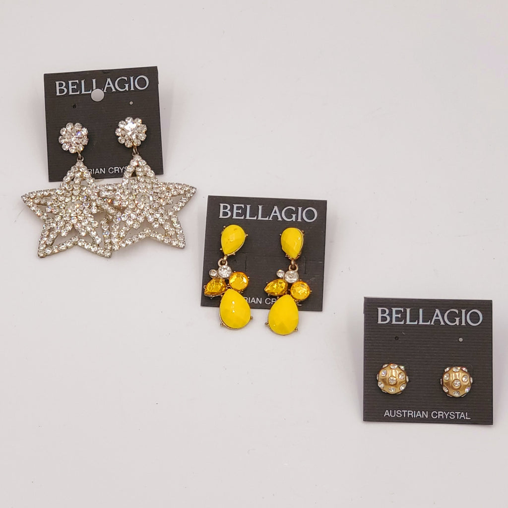 Vintage Bellagio Austrian Crystal Earrings Lot 2