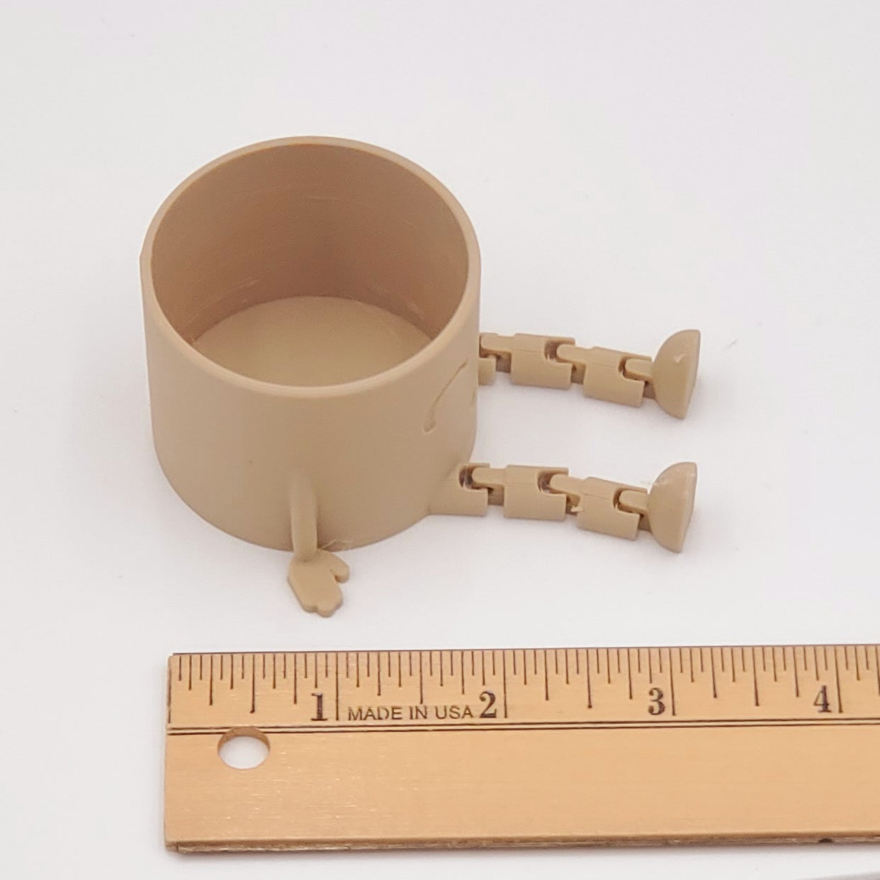 Tan Happy Cup Shelf Sitter - 3D Printed