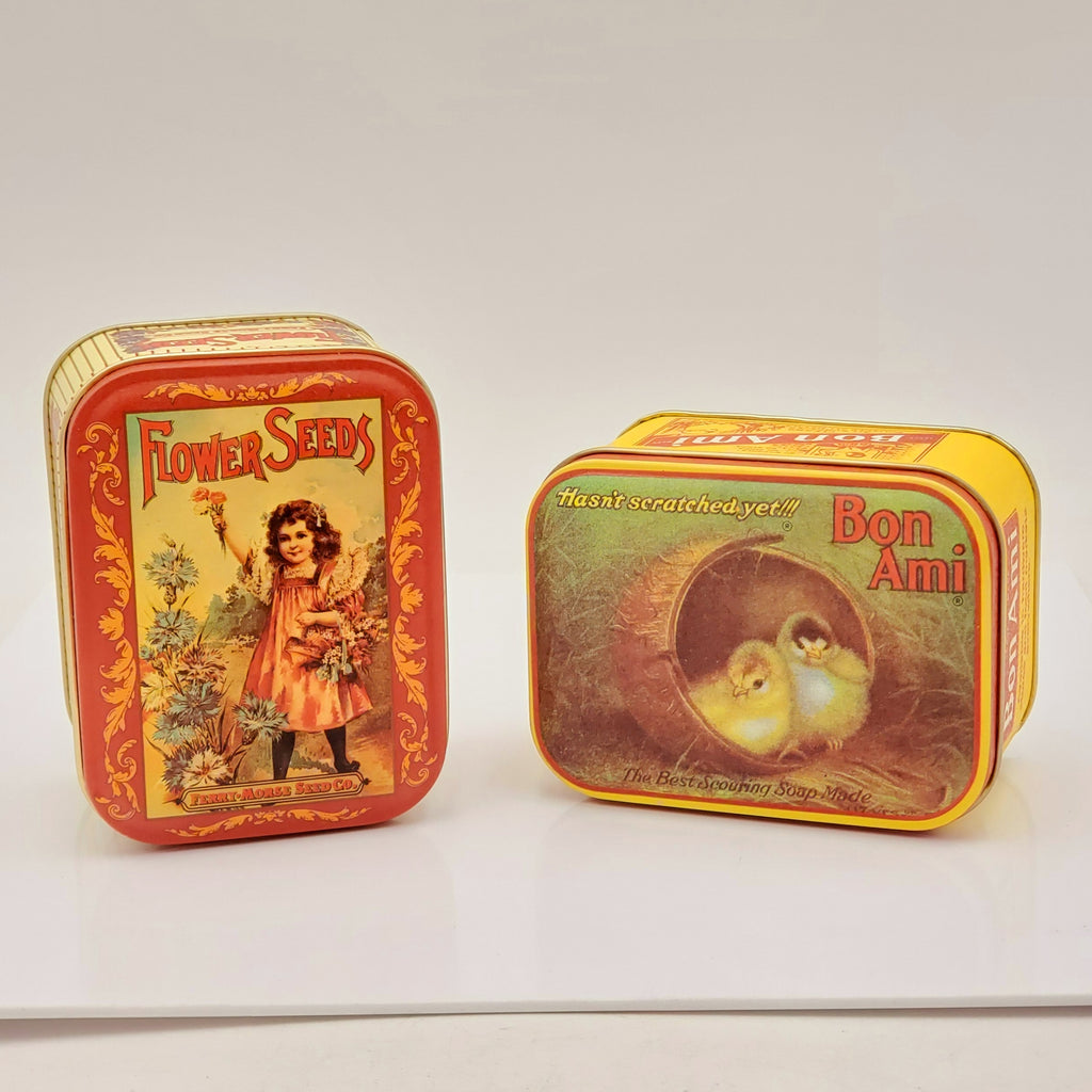 2 Piece Flower Seeds and Bon Ami Tin Set
