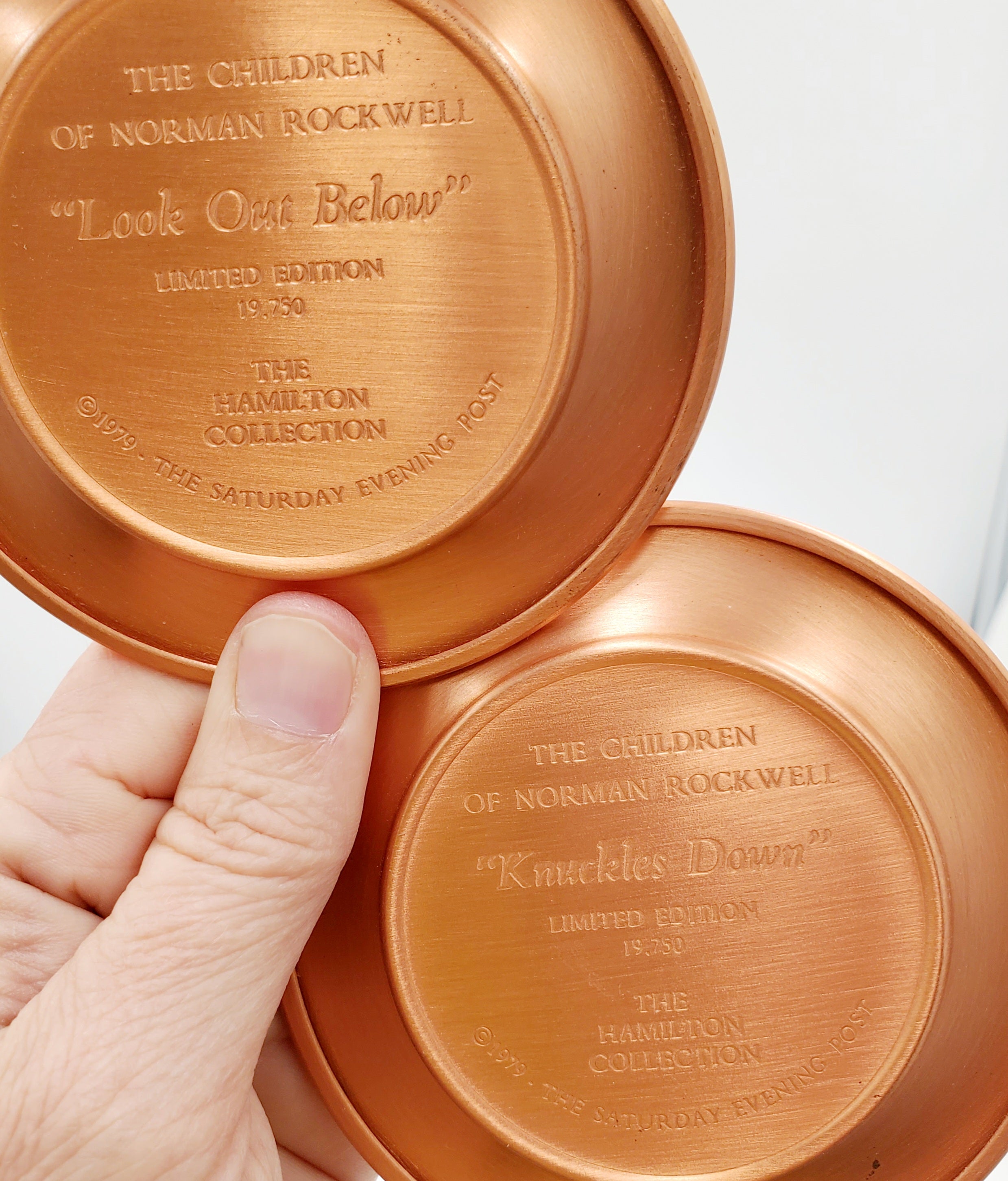 Limited Edition 1979 Vintage Set of 8 Children of Norman Rockwell, Hamilton Collection, Copper Plates