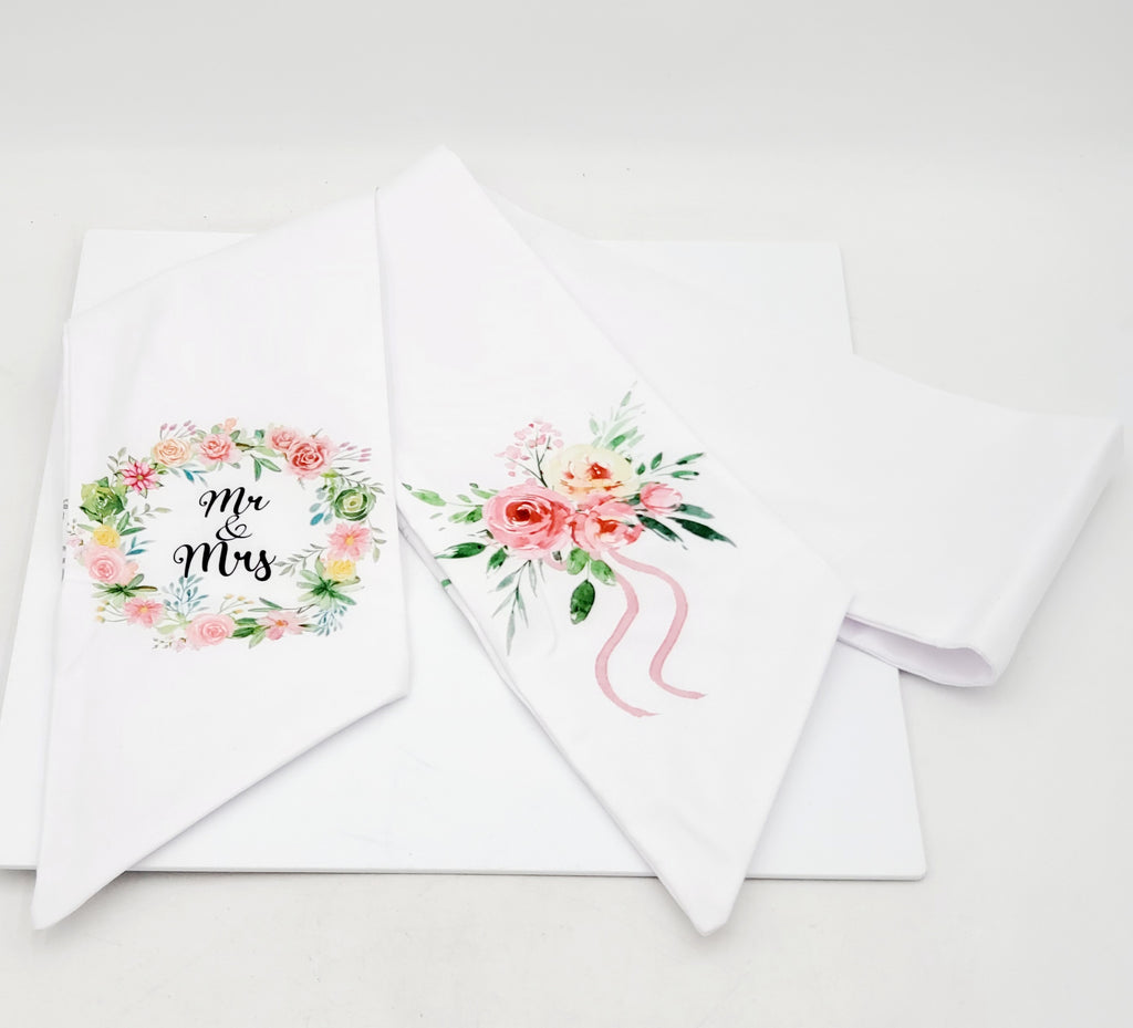 Mr & Mrs Wreath Sash 2 Pack 55 x 5 inch