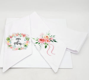Mr & Mrs Wreath Sash 2 Pack 55 x 5 inch