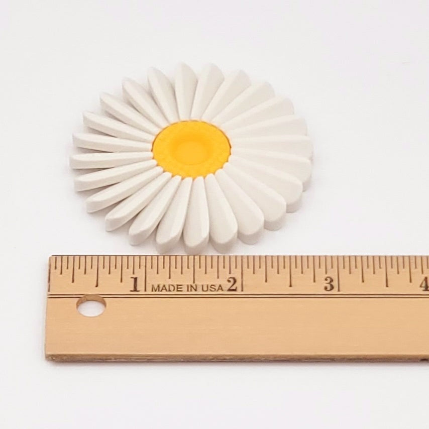 White/Yellow Daisy Fidget Toy 3D Printed