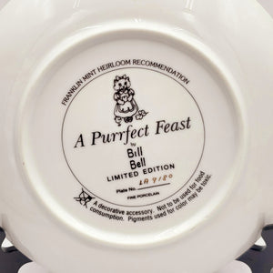 Franklin Mint Collector Plate-"A Purrfect Feast" by Artist Bill Bell