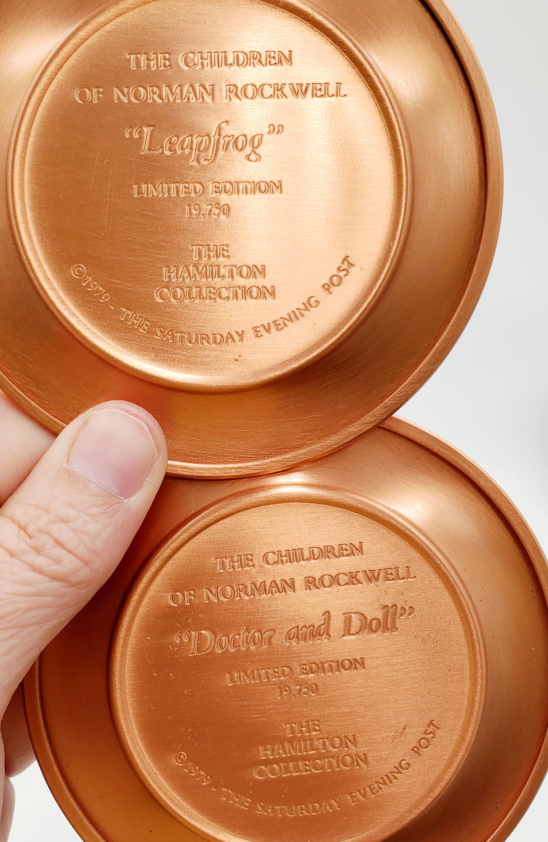 Limited Edition 1979 Vintage Set of 8 Children of Norman Rockwell, Hamilton Collection, Copper Plates