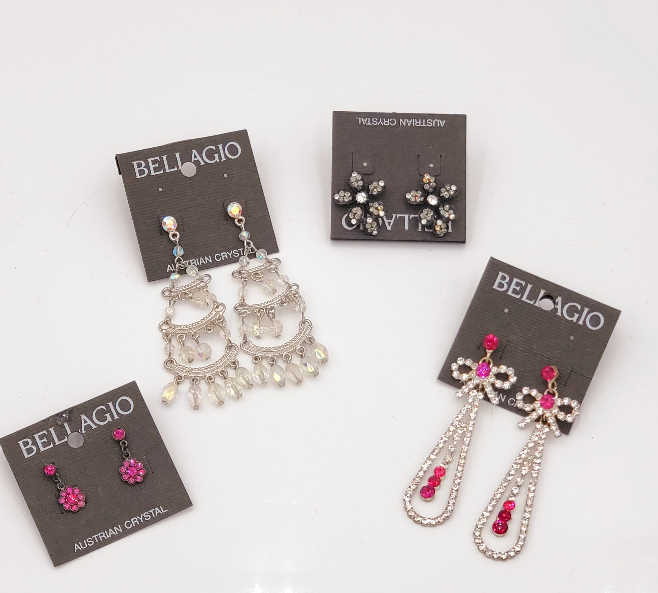Vintage Bellagio Austrian Crystal Earrings Lot 8