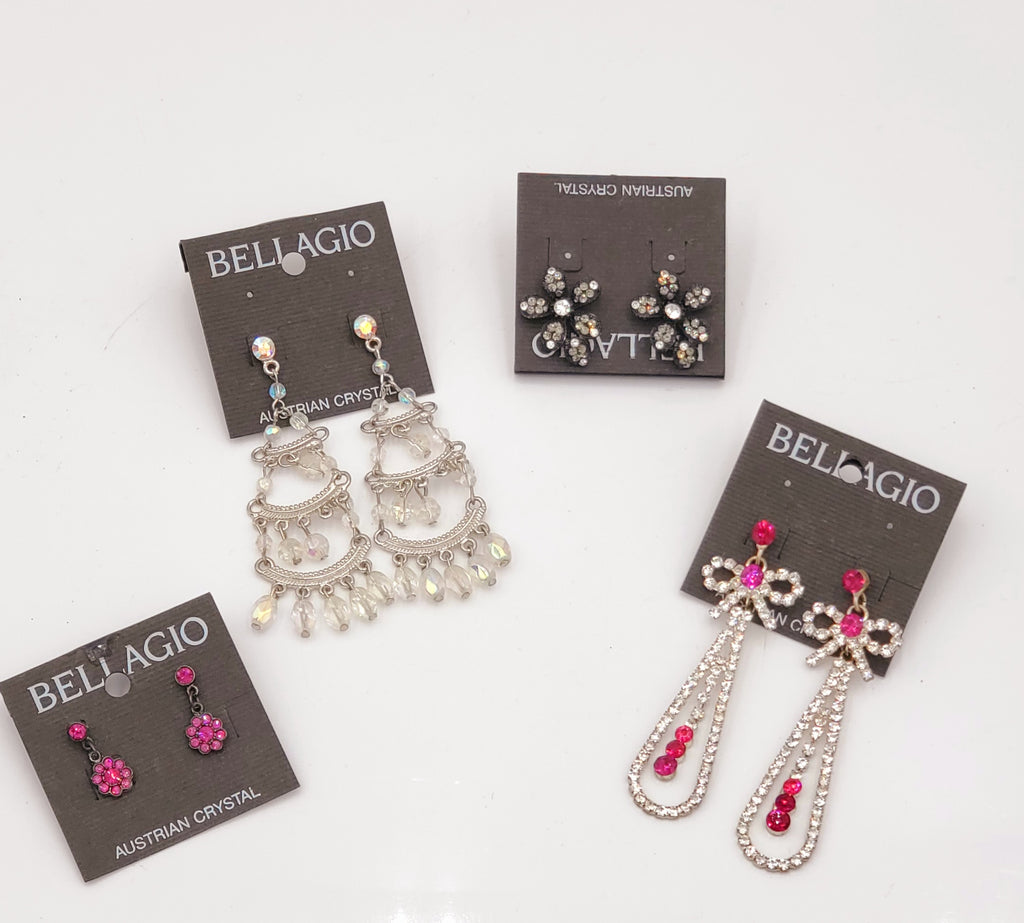 Vintage Bellagio Austrian Crystal Earrings Lot 8