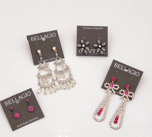 Vintage Bellagio Austrian Crystal Earrings Lot 8