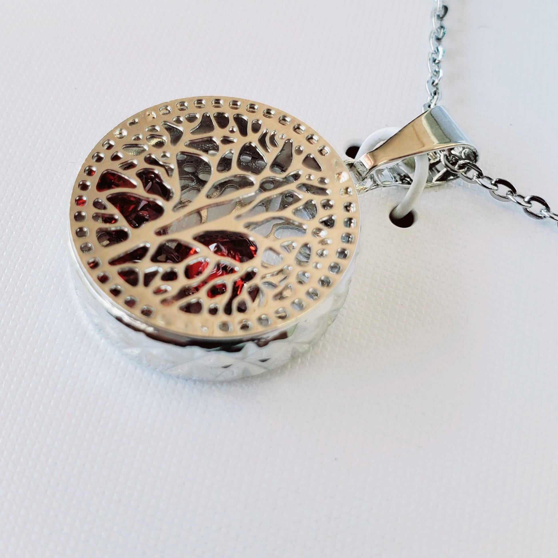 Necklace- Tree With Floating Crystals inside