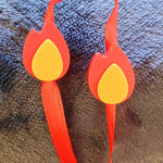 Drawstring Hoodie Charms- Fire-3D Printed