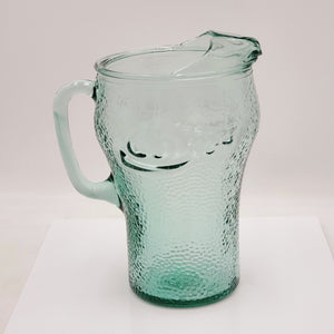 Coca-Cola Green Pebbled Glass Pitcher