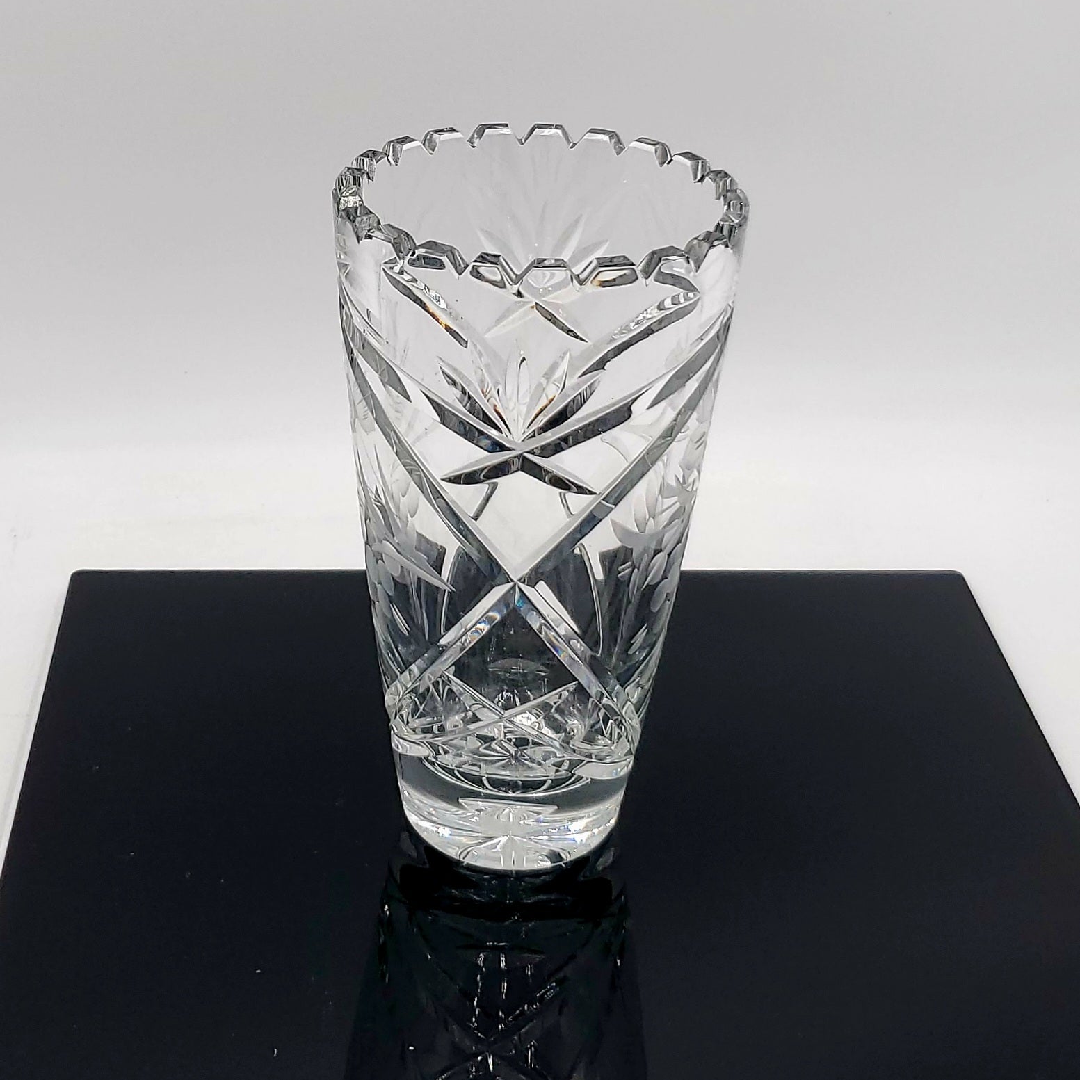 Lausitzer German Hand Cut Lead Crystal Vase