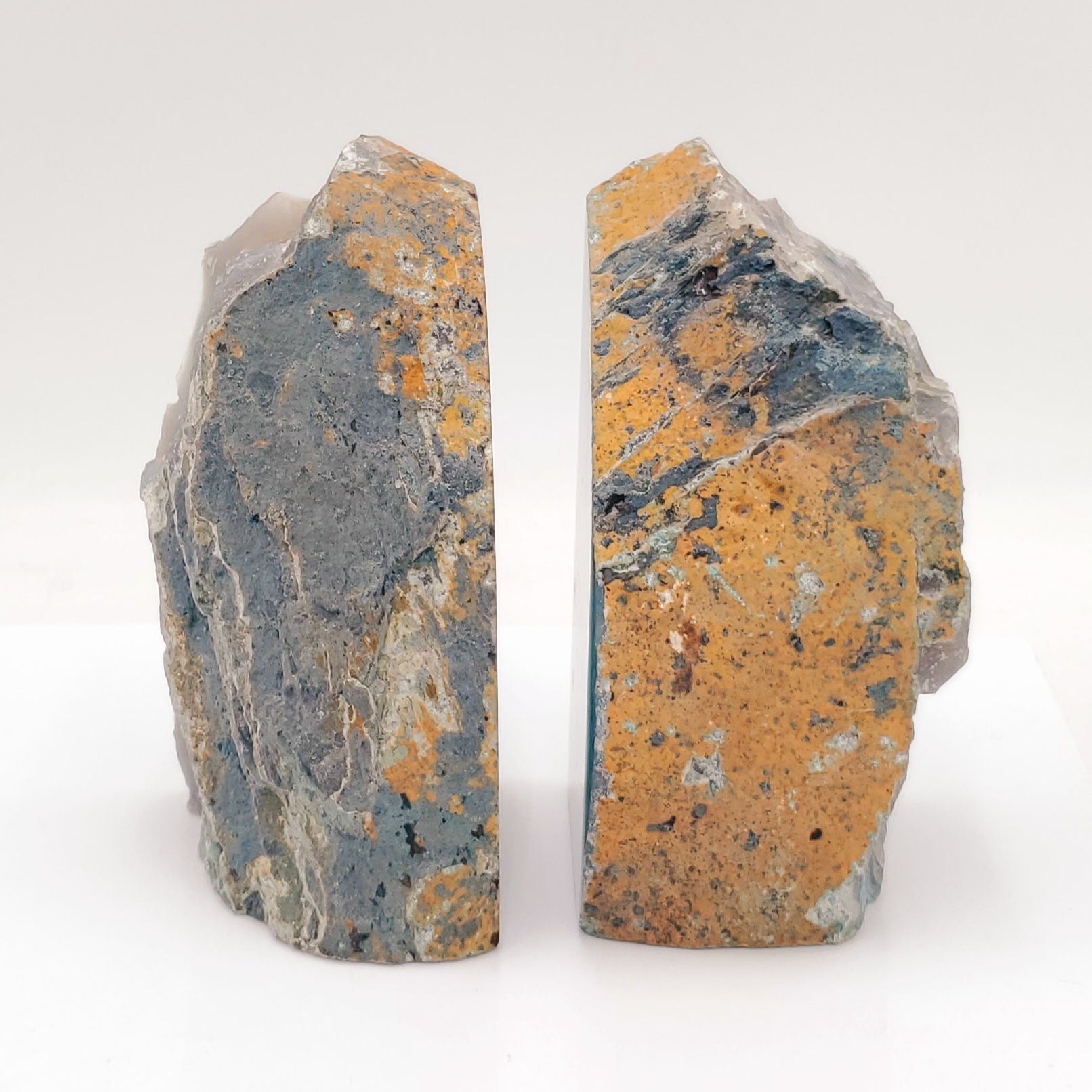 Polished Blue Mountain Jasper Bookends