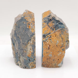 Polished Blue Mountain Jasper Bookends