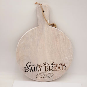 Engraved Wooden Circle Cutting Boards w/Handle & Rope Hanger