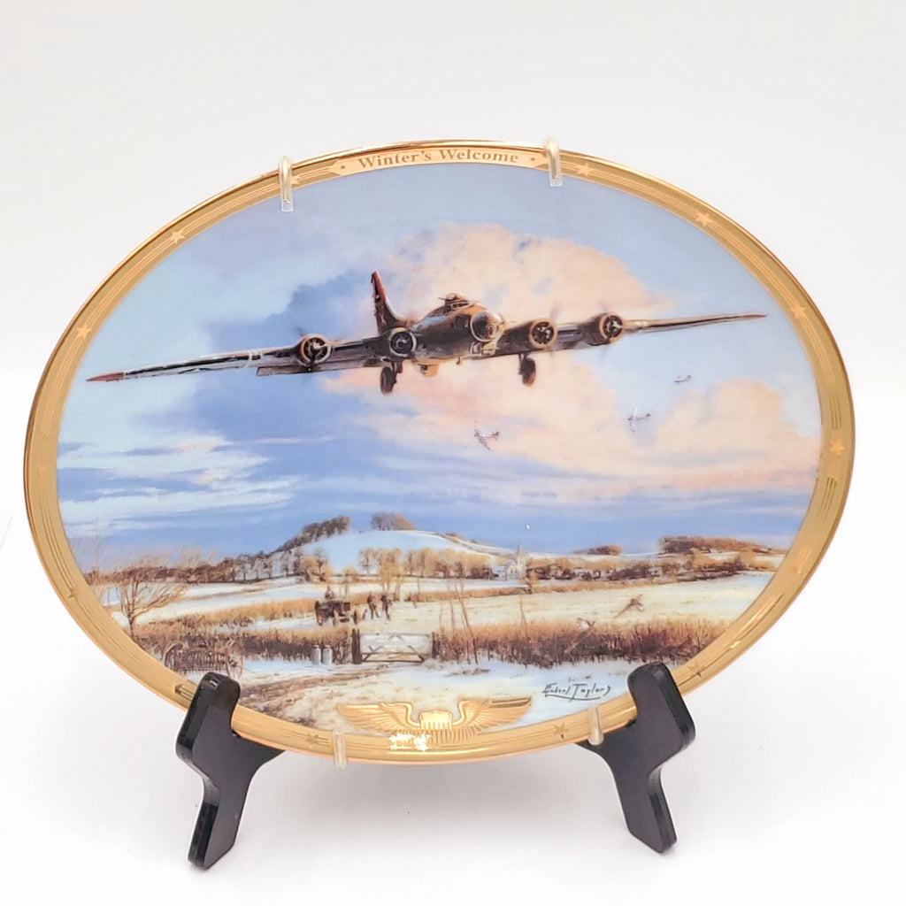 BRADFORD EXCHANGE “Winter's Welcome” Plate WWII Thunder in the Sky Robert Taylor